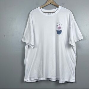 Maserati Men's 100% Cotton Double Sided Graphic Print Tee Size 2XL; Luxury Cars